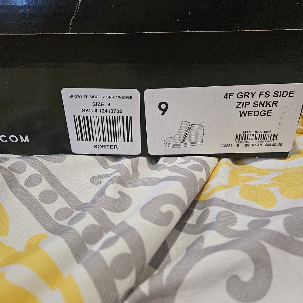 Torrid Gray Wedge Sneakers with Side Zip